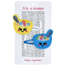 Load image into Gallery viewer, Cutie Breakfast Bowl Hair Clips- Aqua and Yellow