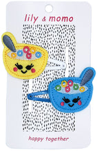 Load image into Gallery viewer, Cutie Breakfast Bowl Hair Clips- Aqua and Yellow