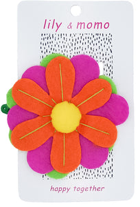 Day Lily Hair Clip - Pink and Orange